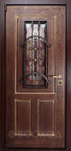 Фото  Стальная дверь Дверь с ковкой №20 с отделкой Ламинат