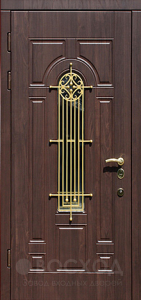Фото  Стальная дверь Дверь с ковкой №6 с отделкой Массив дуба