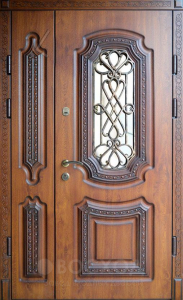 Фото стальная дверь Парадная дверь №409 с отделкой Массив дуба