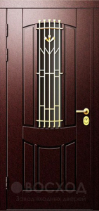 Остекленная дверь с решетчатой ковкой №15 - фото №2