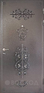 Фото стальная дверь Дверь с ковкой №4 с отделкой МДФ ПВХ