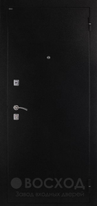 Фото стальная дверь Однопольная дверь с зеркалом наполовину (чёрный / венге)  №71 с отделкой 