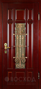 Фото стальная дверь Дверь в ковкой №5 с отделкой МДФ ПВХ