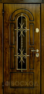 Фото  Стальная дверь Дверь с ковкой №11 с отделкой Массив дуба