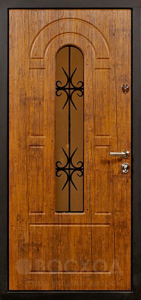 Фото  Стальная дверь Дверь с ковкой №12 с отделкой Массив дуба